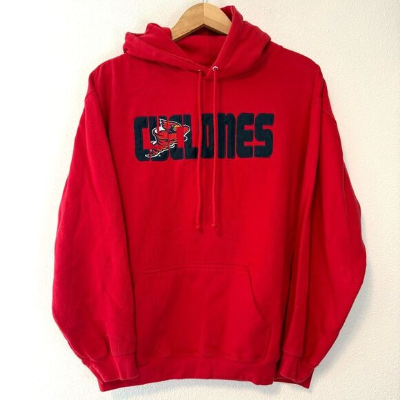Vintage Iowa State ISU Cyclones Embroidered Hoodie Hooded Sweatshirt Size Large - Picture 1 of 7